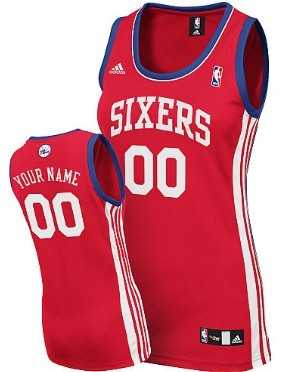 Womens Customized Philadelphia 76ers Red Jersey